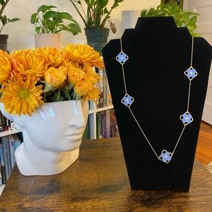 NWT Ann Taylor blue and gold long necklace